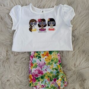 Janie and Jack Floral Shorts Matching Set